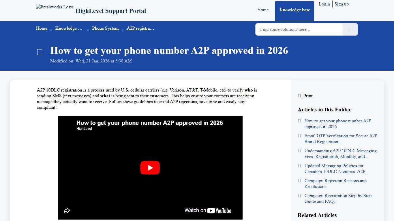 HighLevel A2P Opt‑In Compliance : HighLevel Support Portal